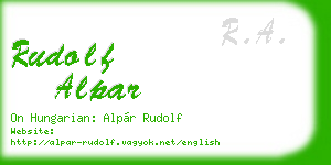 rudolf alpar business card