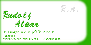 rudolf alpar business card